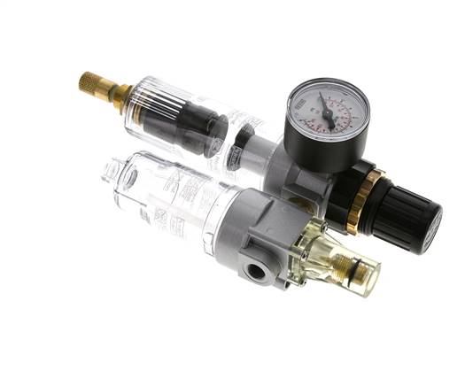 FRL 2 Partes G1/8'' 350l/min 0.5-6.0bar/7-87psi Auto Policarbonato Estándar 0