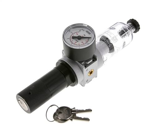Filtro-regulador G1/8'' 1450l/min 0,1-3,0bar/1-44psi Manómetro de 40 mm Bloqueo de cilindro Multifix 0