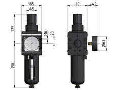 Filtro regulador G3/4'' 12000l/min 0,1-3,0bar/1-44psi Multifix 4