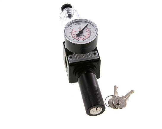 Filtro regulador G1/4'' 1600l/min 0,2-6,0bar/3-87psi Bloqueo de cilindro Multifix 1