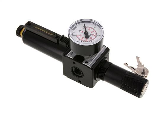 Filtro regulador G1/4'' 1600l/min 0,5-16,0bar/7-232psi Bloqueo de cilindro Multifix 1