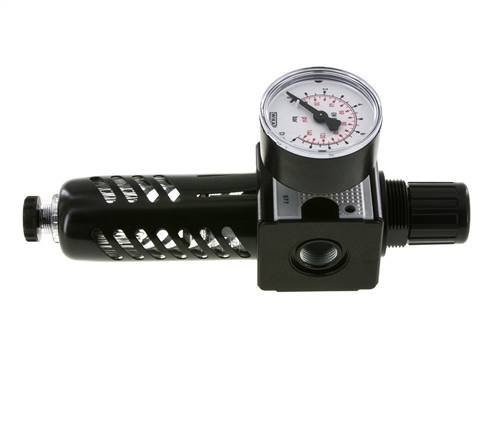 Filtro-regulador G3/8'' 1600l/min 0.2-6.0bar/3-87psi Jaula protectora semiautomática de policarbonato Multifix 1