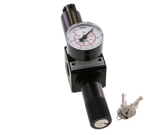 Filtro regulador G1/4'' 1600l/min 0,5-16,0bar/7-232psi Bloqueo de cilindro Multifix 1