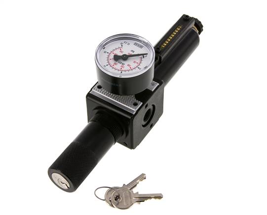Filtro regulador G1/4'' 1600l/min 0,5-16,0bar/7-232psi Bloqueo de cilindro Multifix 1