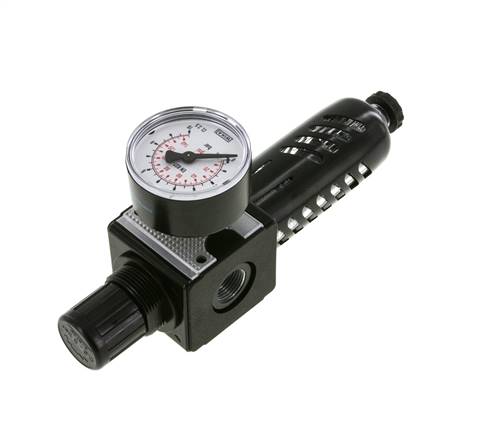 Filtro-regulador G3/8'' 1600l/min 0.2-6.0bar/3-87psi Jaula protectora semiautomática de policarbonato Multifix 1