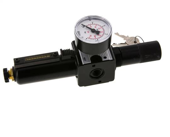 Filtro regulador G1/4'' 1600l/min 0,5-16,0bar/7-232psi Bloqueo de cilindro Multifix 1