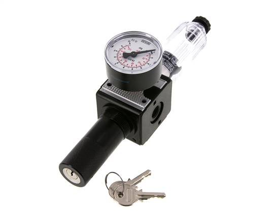 Filtro regulador G1/4'' 1600l/min 0,2-6,0bar/3-87psi Bloqueo de cilindro Multifix 1