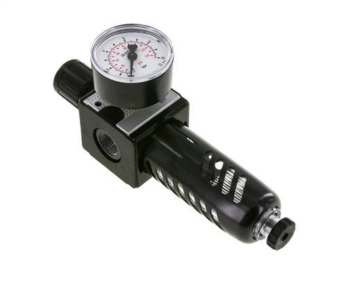 Filtro-regulador G3/8'' 1600l/min 0.2-6.0bar/3-87psi Jaula protectora semiautomática de policarbonato Multifix 1