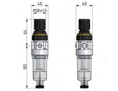 Filtro regulador G1/8'' 350l/min 0,5-16,0bar/7-232psi Estándar 0