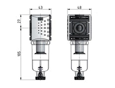 Filtro 5micrones G1/4'' 1000l/min Auto Policarbonato Futura 0