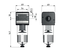 Filtro 5micrones G3/4'' 5850l/min Auto Policarbonato Multifix 2