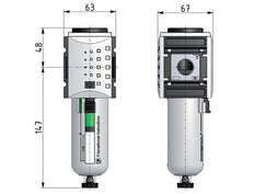 Prefiltro 0.3micrones G1/2'' 500l/min Semi-Auto Policarbonato Futura 2
