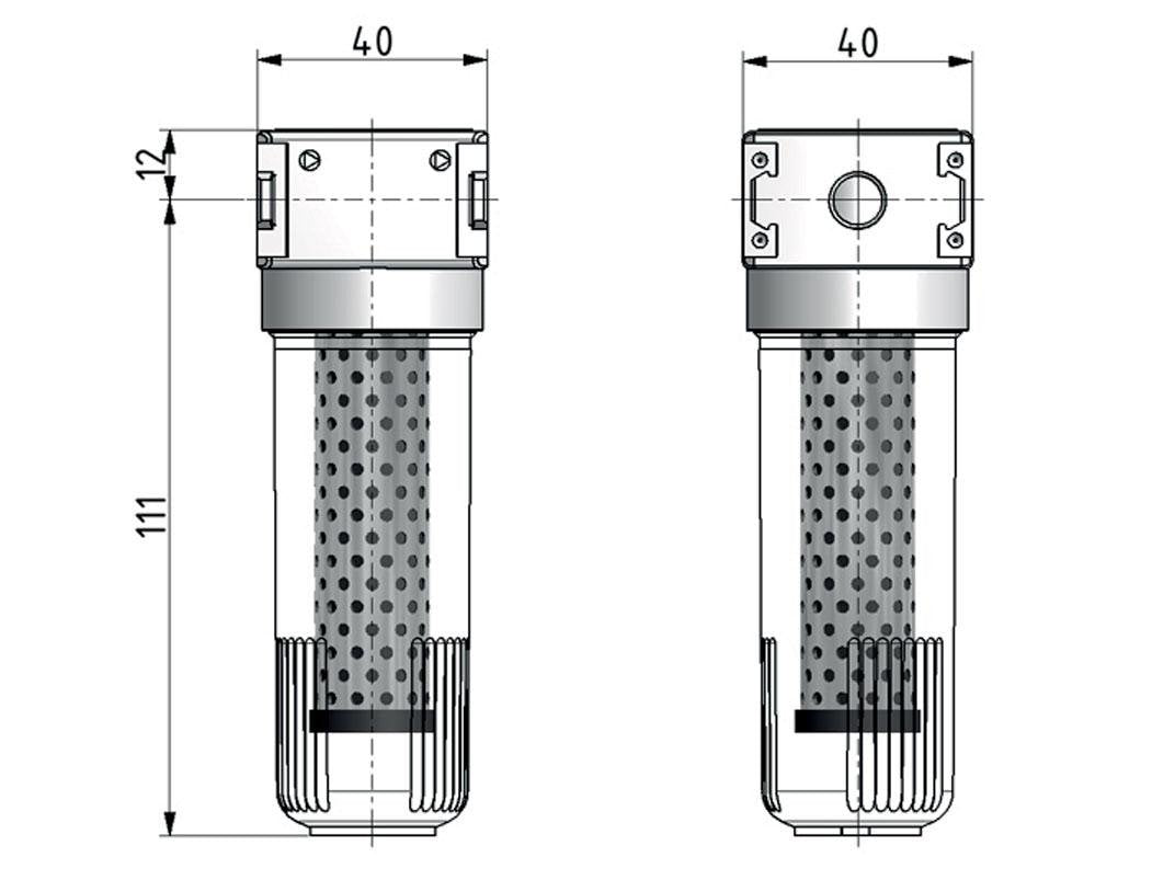 Filtro de carbón activado G1/4'' 380l/min Semi-Auto Policarbonato Multifix 0
