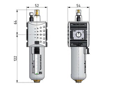 Lubricador G3/8'' de policarbonato Futura 1