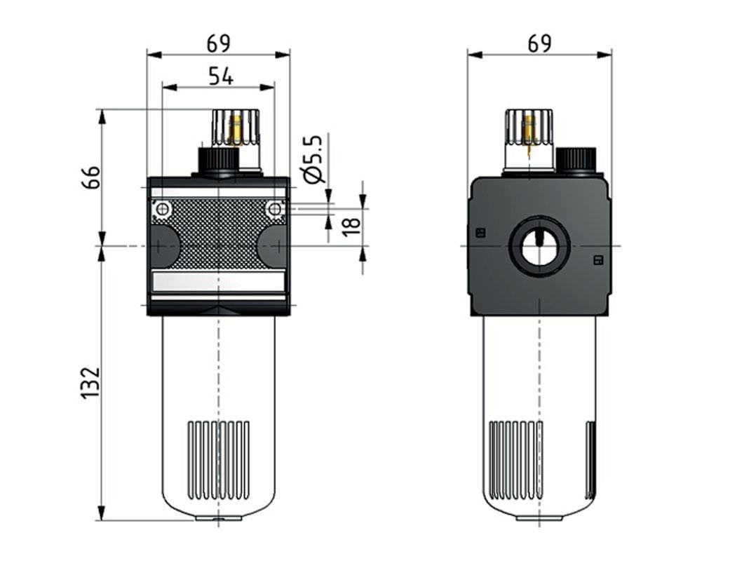 Lubricador Micro Oil-Fog G1/2'' Jaula de protección Multifix 2