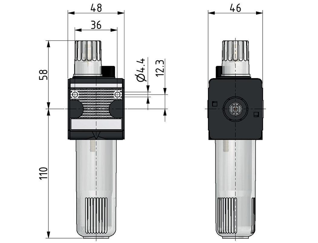 Lubricador G1/4'' Monitoreo de Nivel Eléctrico Policarbonato Multifix 1