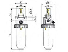 Lubricador G1/4'' Metálico Estándar 1