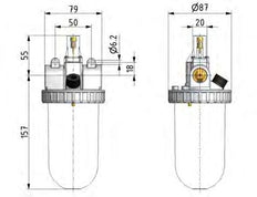 Lubricador G1/2'' Policarbonato Estándar 3