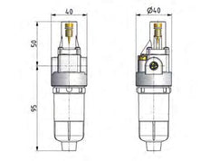Lubricador G1/8'' Policarbonato Estándar 0
