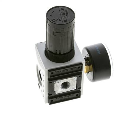Regulador de presión para ensamblaje de colector G1/4'' 2000l/min 0.5-8.0bar/7-116psi PA Futura 1