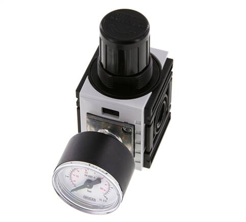 Regulador de presión G1/4'' 1000l/min 0.2-4.0bar/3-58psi PA 40 mm Manómetro Futura 0