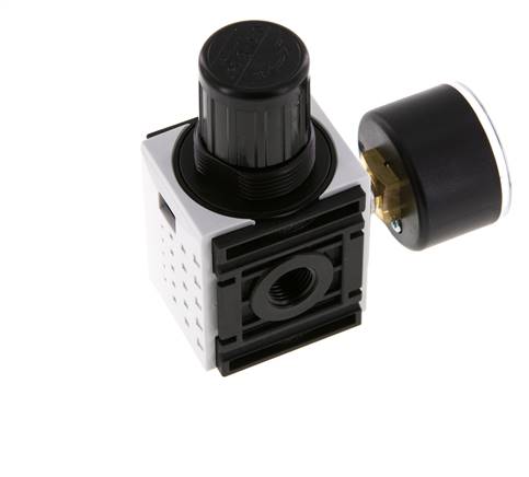 Regulador de presión G1/4'' 1000l/min 0.5-8.0bar/7-116psi PA 40 mm Manómetro Futura 0