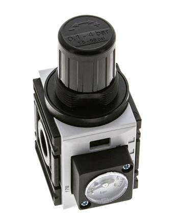 Regulador de presión para ensamblaje de colector G1/4'' 1000l/min 0.2-4.0bar/3-58psi PA Futura 0