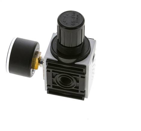 Regulador de presión para ensamblaje de colector G1/4'' 1000l/min 0.5-8.0bar/7-116psi PA 40 mm Manómetro Futura 0