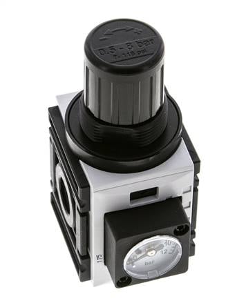 Regulador de presión para ensamblaje de colector G1/4'' 1000l/min 0.5-8.0bar/7-116psi PA Futura 0
