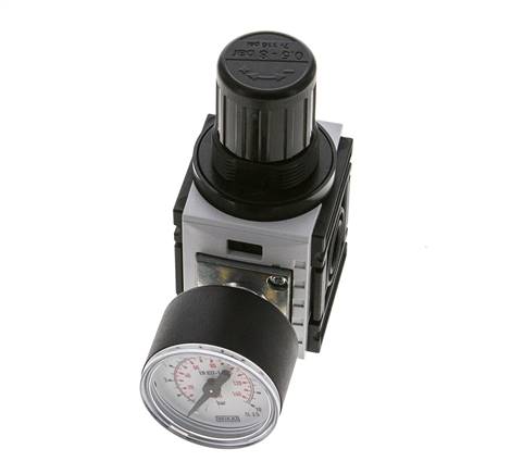 Regulador de presión para ensamblaje de colector G1/4'' 1000l/min 0.5-8.0bar/7-116psi PA 40 mm Manómetro Futura 0