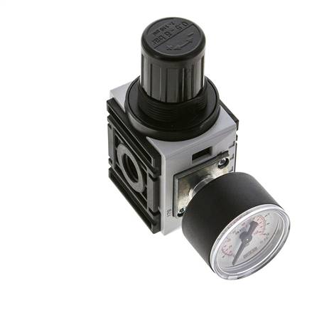 Regulador de presión para ensamblaje de colector G1/4'' 1000l/min 0.5-8.0bar/7-116psi PA 40 mm Manómetro Futura 0