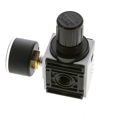 Regulador de presión para ensamblaje de colector G1/4'' 1000l/min 0.2-4.0bar/3-58psi PA 40 mm Manómetro Futura 0