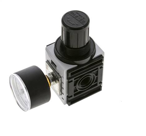 Regulador de presión para ensamblaje de colector G1/4'' 1000l/min 0.5-8.0bar/7-116psi PA 40 mm Manómetro Futura 0