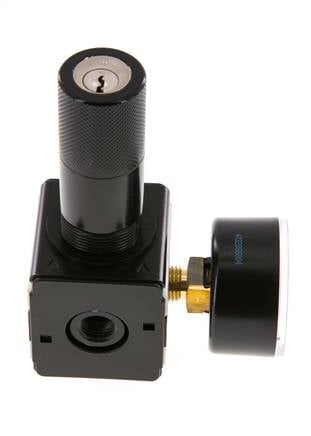 Regulador de presión de precisión G1/4'' 2100l/min 0.2-6.0bar/3-87psi Cilindro de fundición de zinc con cerradura Multifix 1