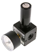 Regulador de presión de precisión G1/4'' 2100l/min 0.5-10.0bar/7-145psi Cilindro de fundición de zinc con cerradura Multifix 1