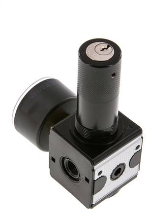 Regulador de presión de precisión G1/4'' 2100l/min 0.5-10.0bar/7-145psi Cilindro de fundición de zinc con cerradura Multifix 1