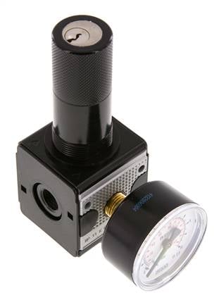 Regulador de presión de precisión G1/4'' 2100l/min 0.2-6.0bar/3-87psi Cilindro de fundición de zinc con cerradura Multifix 1