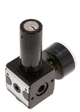 Regulador de presión de precisión G1/4'' 2100l/min 0.2-6.0bar/3-87psi Cilindro de fundición de zinc con cerradura Multifix 1