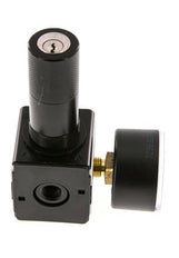 Regulador de presión de precisión G1/4'' 2100l/min 0.5-10.0bar/7-145psi Cilindro de fundición de zinc con cerradura Multifix 1