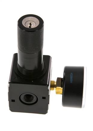 Regulador de presión G1/4'' 2100l/min 0.2-6.0bar/3-87psi Cilindro de fundición de zinc con bloqueo Multifix 1