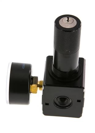 Regulador de presión G1/4'' 2100l/min 0.2-6.0bar/3-87psi Cilindro de fundición de zinc con bloqueo Multifix 1