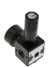 Regulador de presión G1/4'' 2100l/min 0.2-6.0bar/3-87psi Cilindro de fundición de zinc con bloqueo Multifix 1