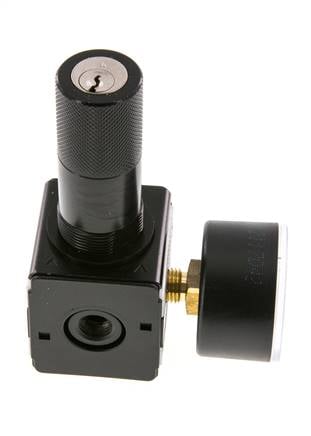 Regulador de presión G1/4'' 2100l/min 0.5-10.0bar/7-145psi Cilindro de fundición de zinc con bloqueo Multifix 1