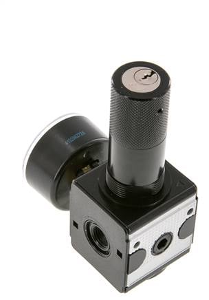 Regulador de presión G1/4'' 2100l/min 0.5-16.0bar/7-232psi Cilindro de fundición de zinc con bloqueo Multifix 1