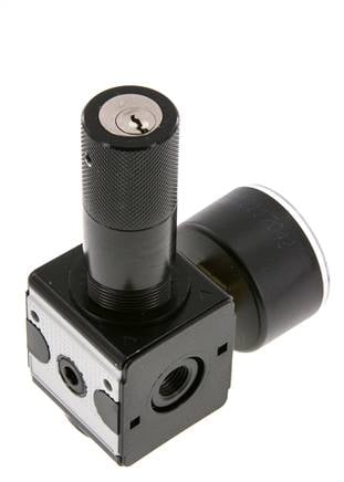 Regulador de presión G1/4'' 2100l/min 0.5-10.0bar/7-145psi Cilindro de fundición de zinc con bloqueo Multifix 1