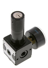 Regulador de presión G1/4'' 2100l/min 0.1-3.0bar/1-44psi Cilindro de fundición de zinc con bloqueo Multifix 1