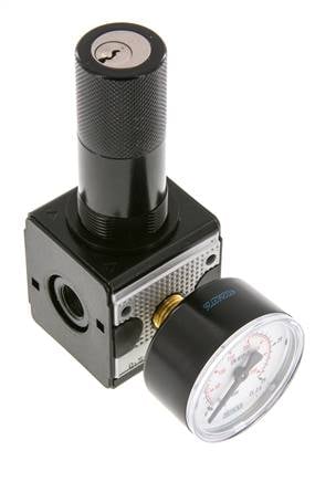 Regulador de presión G1/4'' 2100l/min 0.5-16.0bar/7-232psi Cilindro de fundición de zinc con bloqueo Multifix 1
