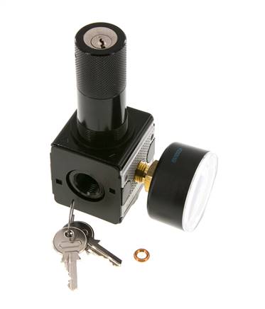 Regulador de presión G3/8'' 2100l/min 0,1-3,0bar/1-44psi Bloqueo de cilindro Multifix 1