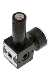Regulador de presión G1/4'' 2100l/min 0.2-6.0bar/3-87psi Cilindro de fundición de zinc con bloqueo Multifix 1