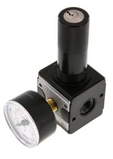 Regulador de presión G1/4'' 2100l/min 0.2-6.0bar/3-87psi Cilindro de fundición de zinc con bloqueo Multifix 1